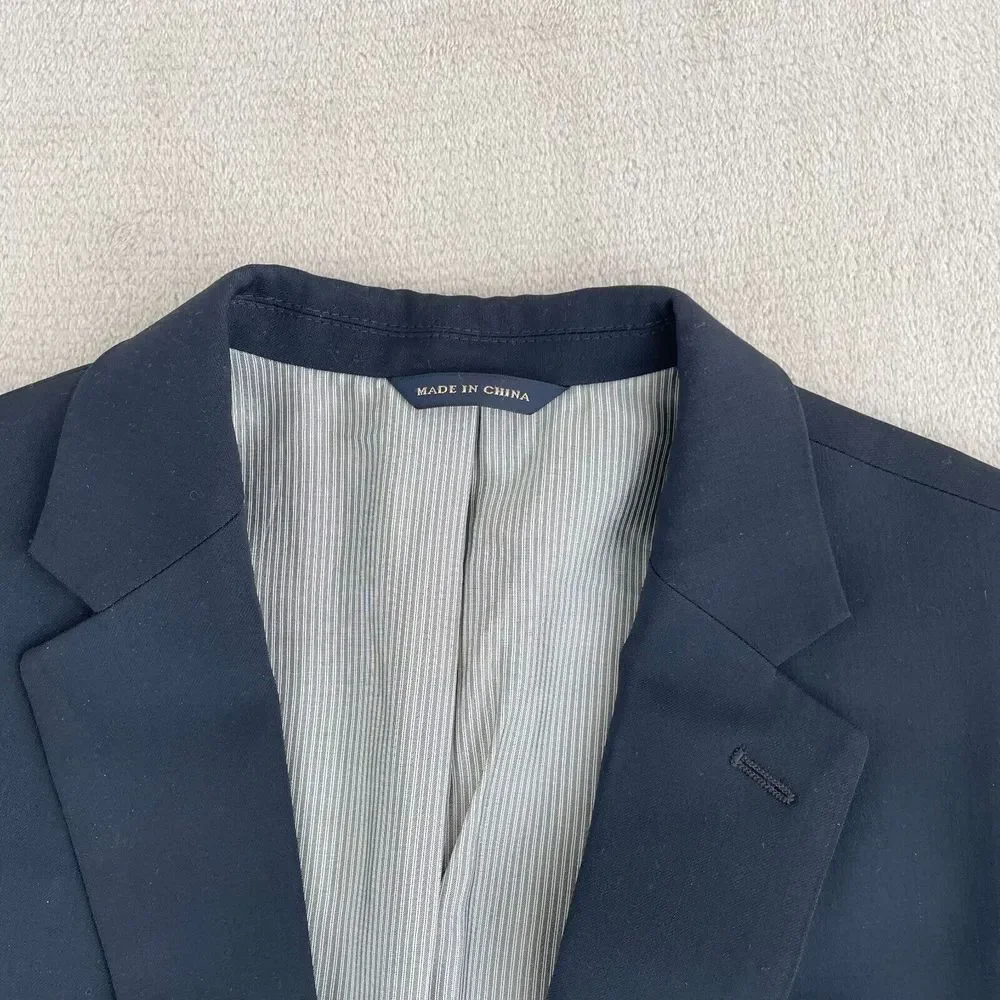 Banana‎ Republic Blazer Men 40R Navy F.LLI Cerruti Tailored Slim Fit Wool Blue